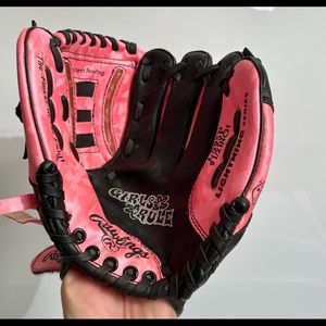 Rawlings “Girls Rule” Pink Baseball Glove Lightening Series LS95P Size 9.5”